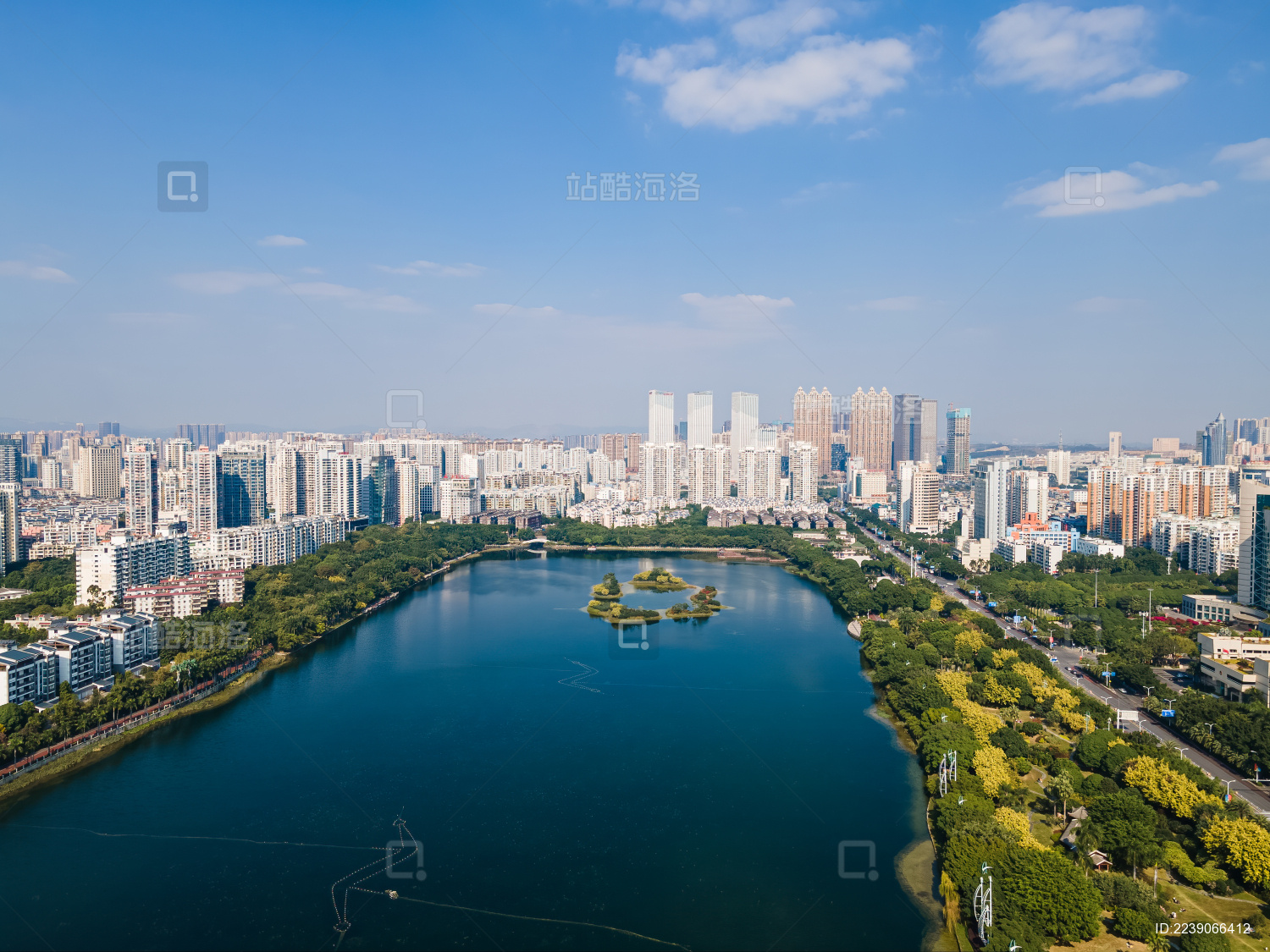 中国广西南宁南湖公园航拍