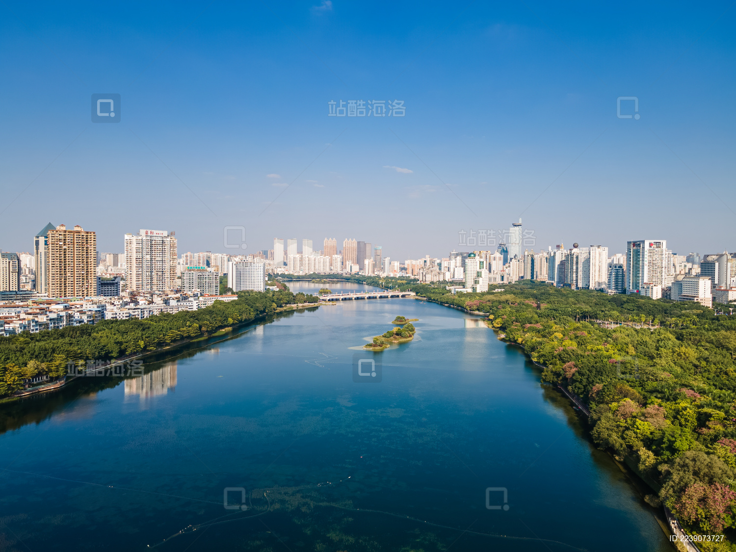 中国广西南宁南湖公园航拍