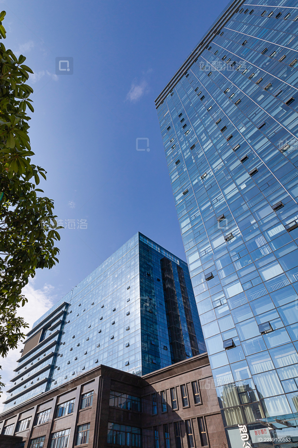 晴天 大气的城市商务写字楼