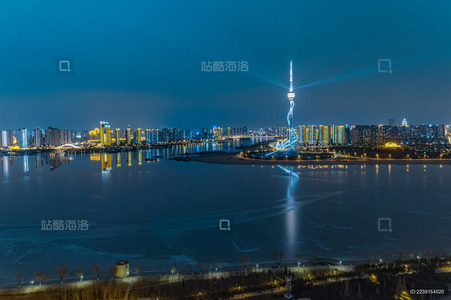 山东省临沂市电视塔夜景