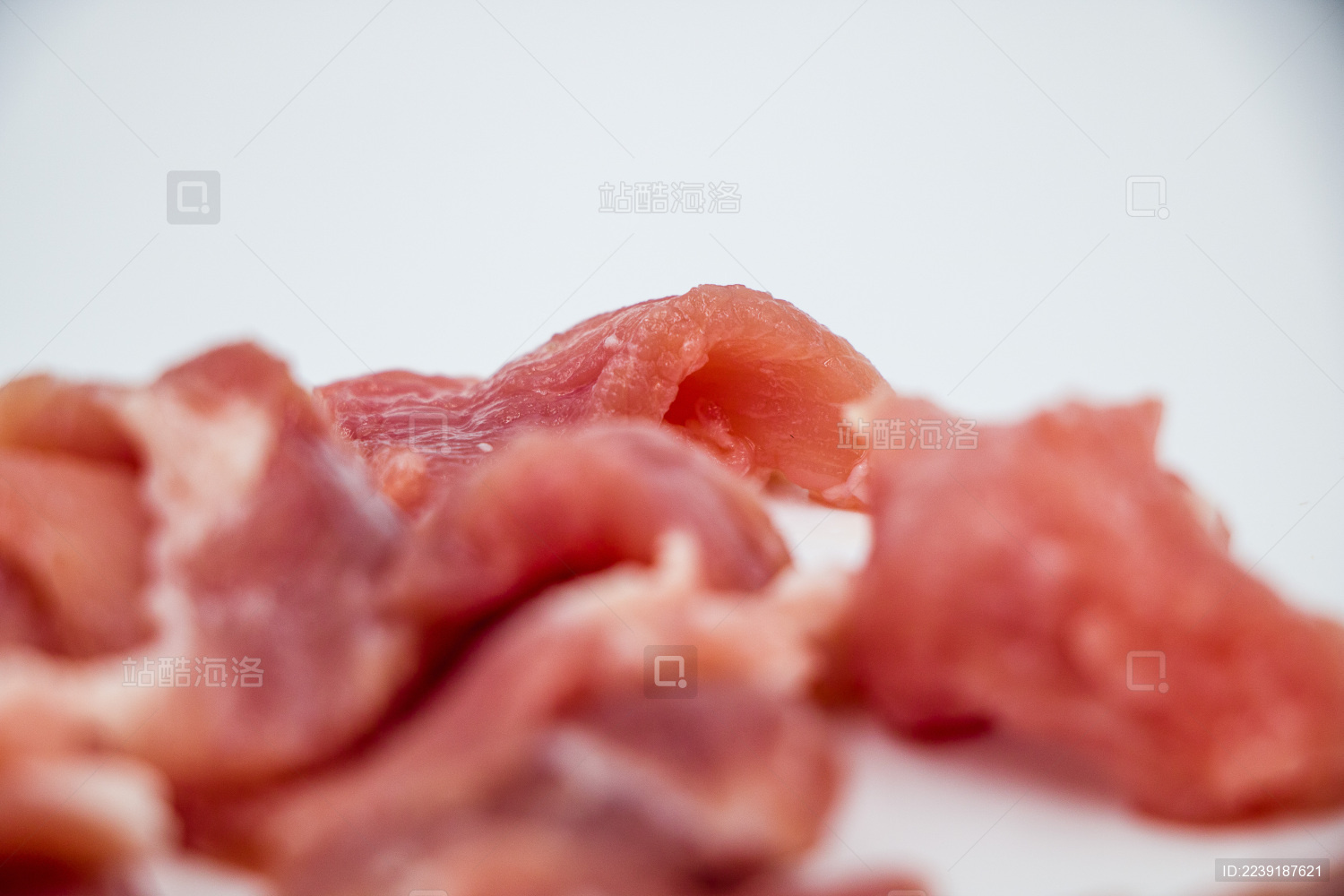 超市里的新鲜的生猪瘦肉