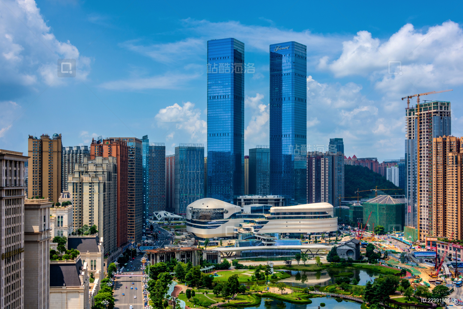 中国贵州贵阳花果园城市风光