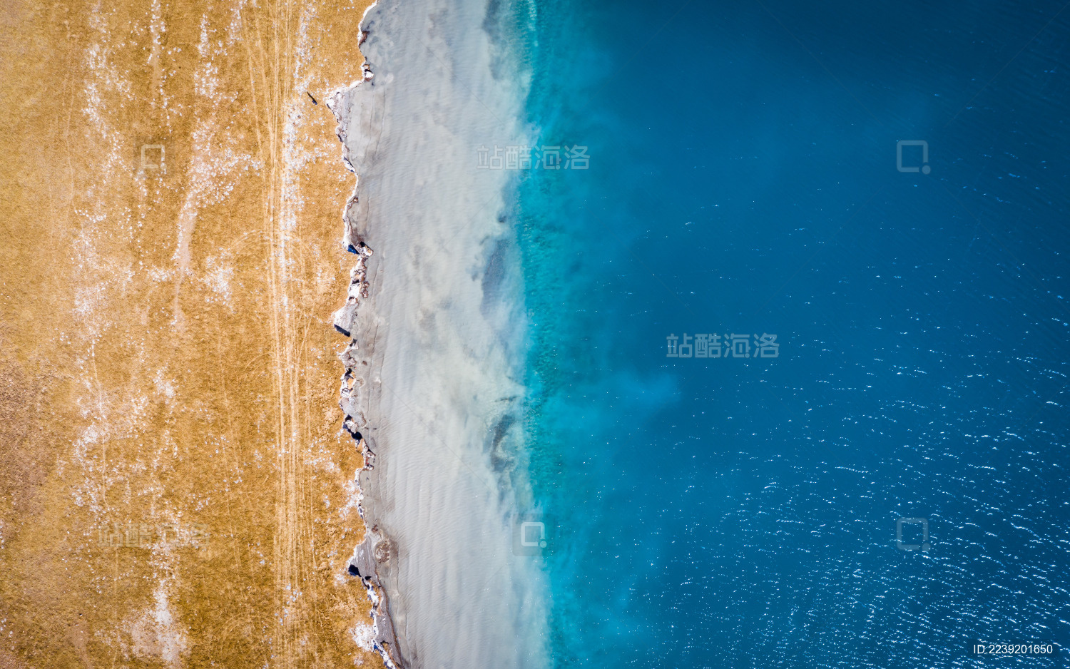 中国西藏羊卓雍措湖航拍