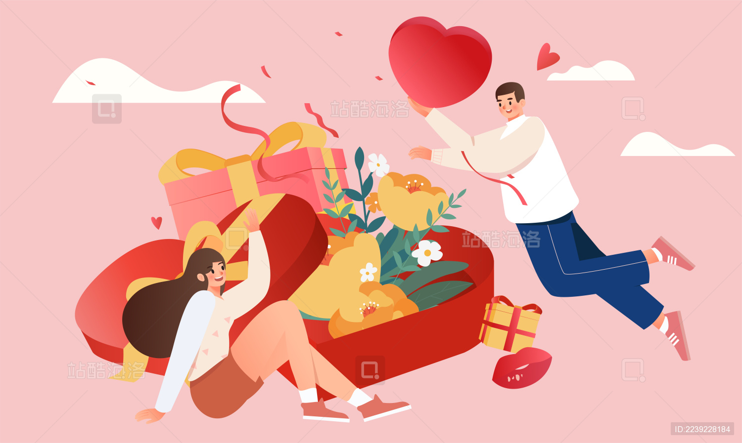 情人节促销插画