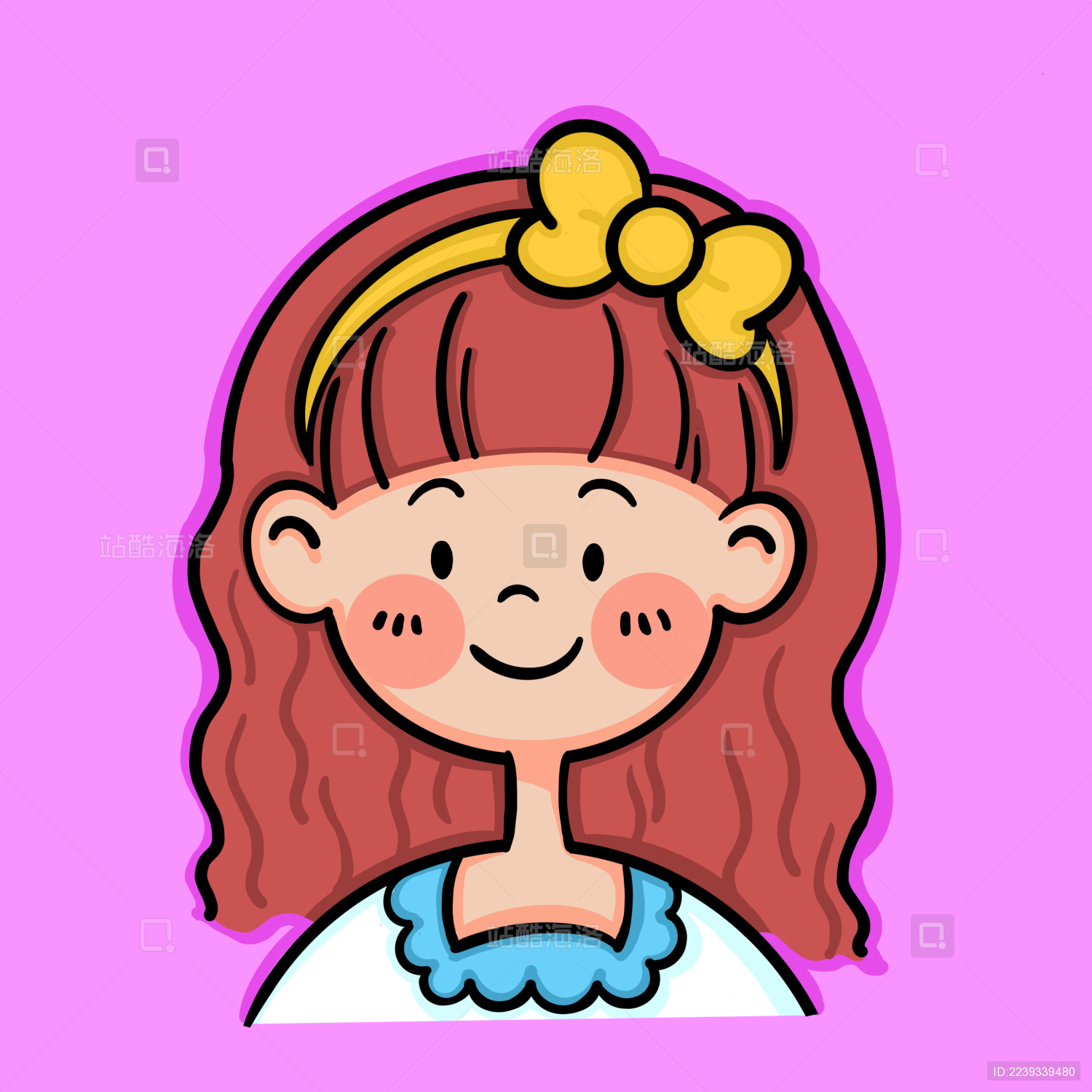 撞色可爱小仙女卡通头像