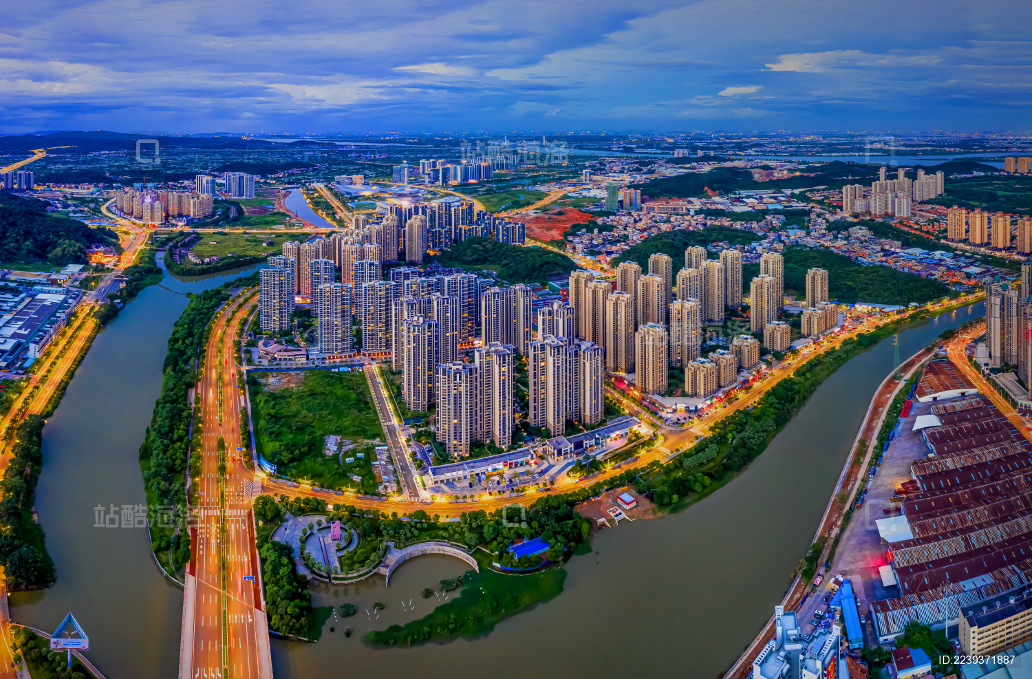 中国广东江门滨江新区航拍