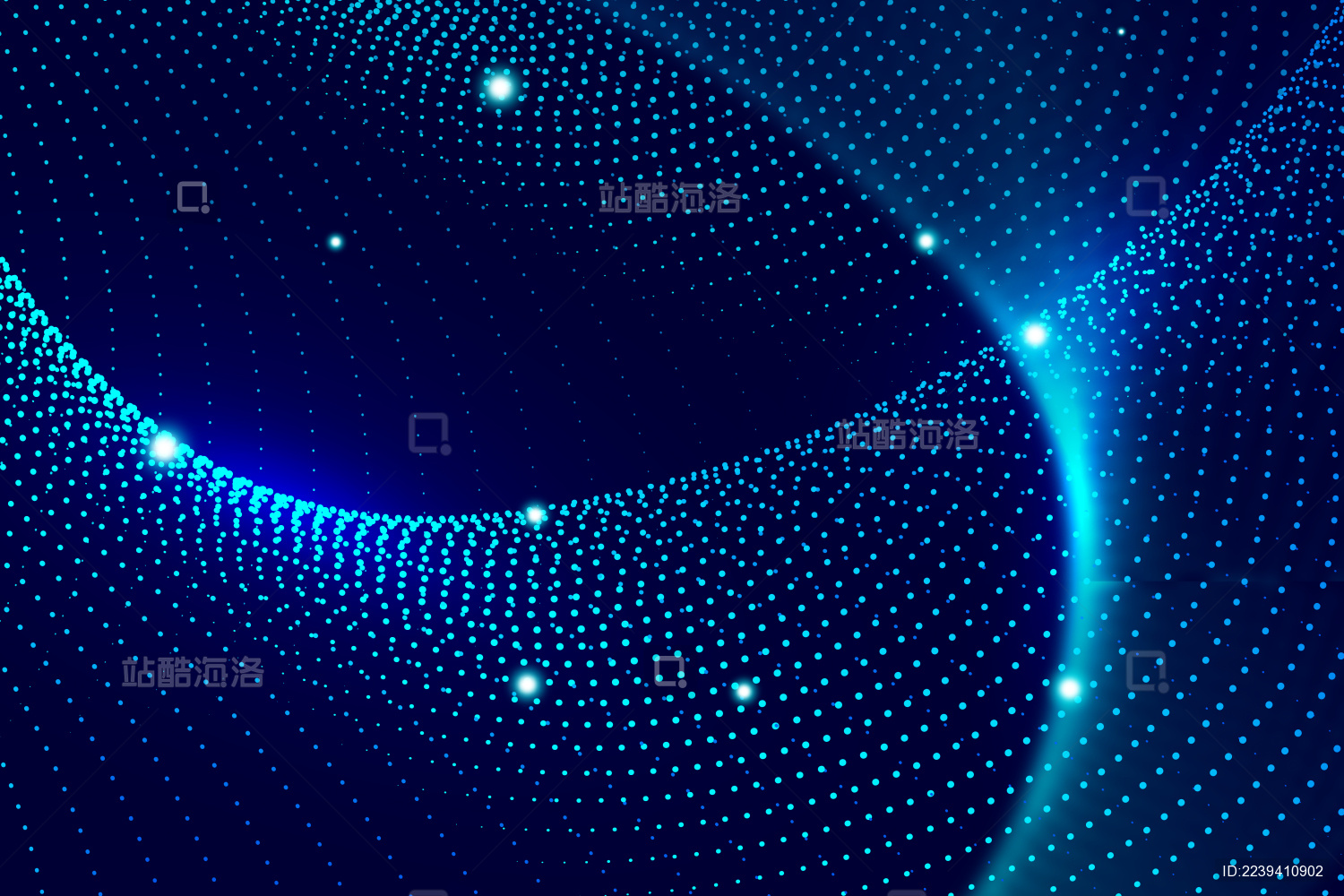 深蓝色3D颗粒科技感抽象背景