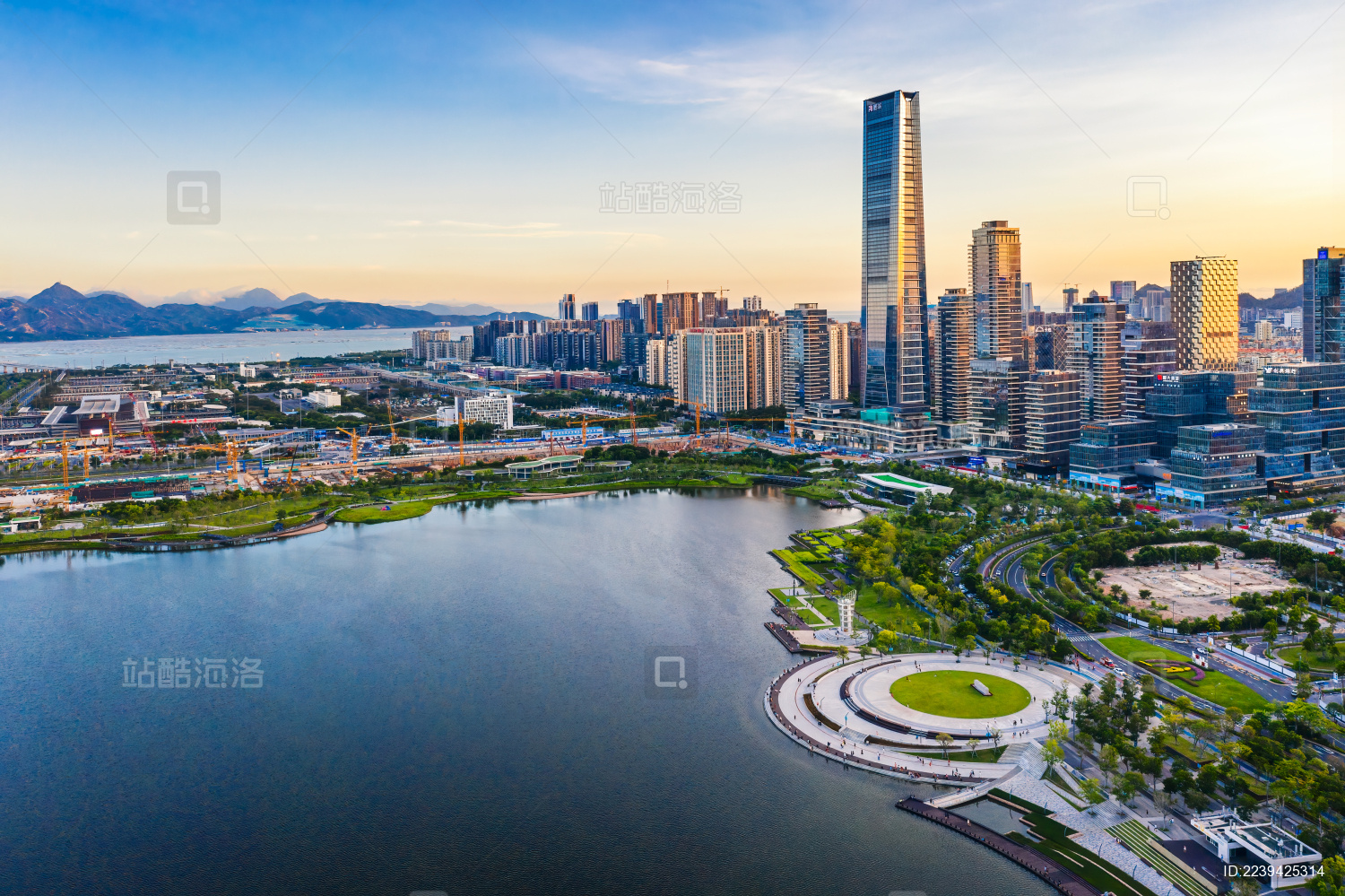 广东省深圳市南山区人才公园航拍风光