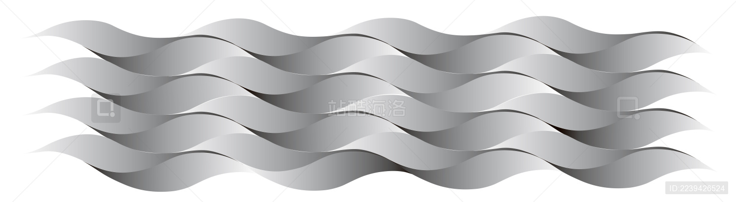 渐变波浪连续矢量图形