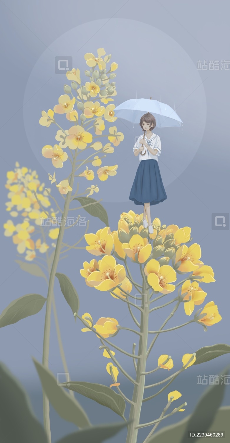 春天的花和女孩