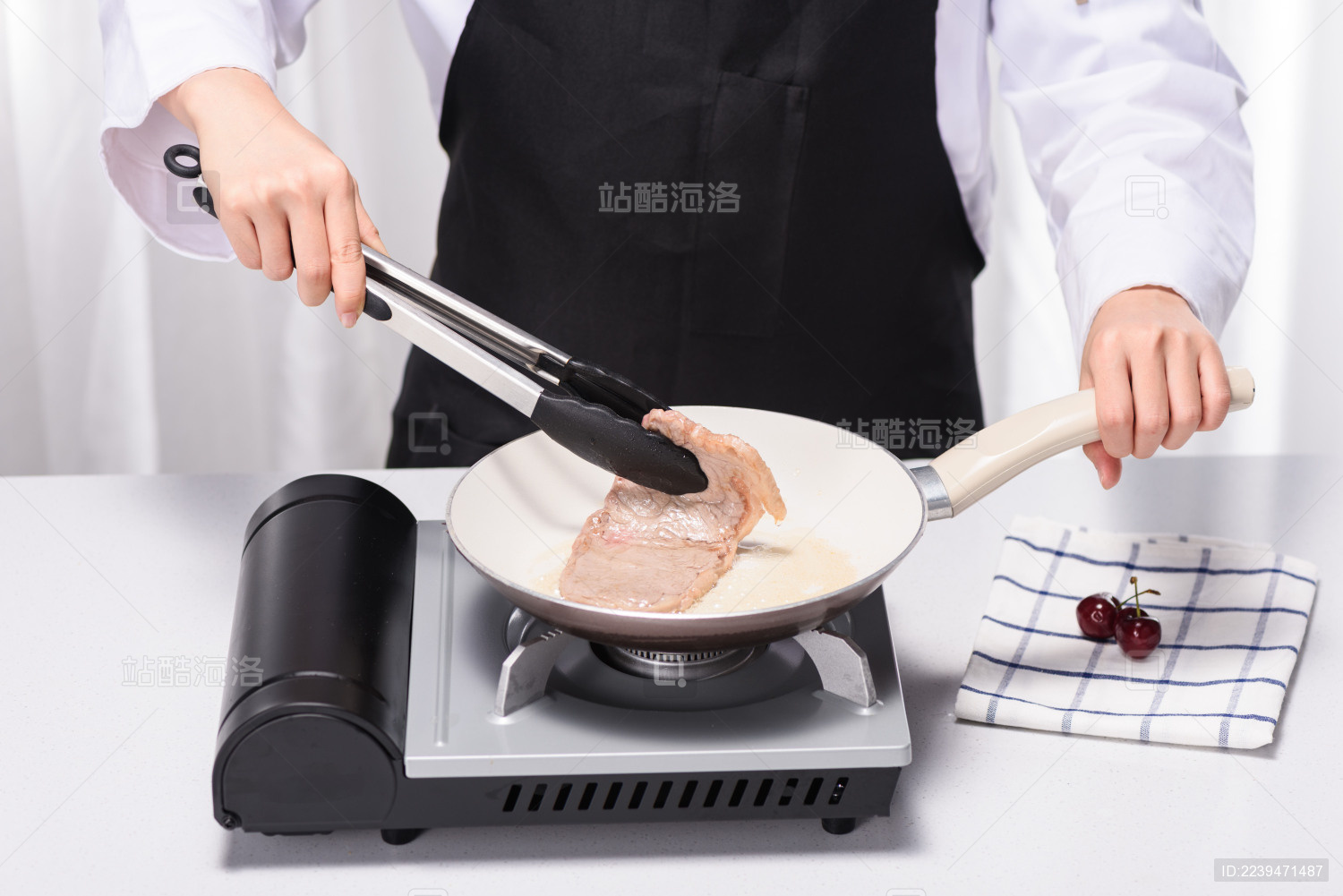 硅胶食品夹子卡式炉灶平底锅煎牛排