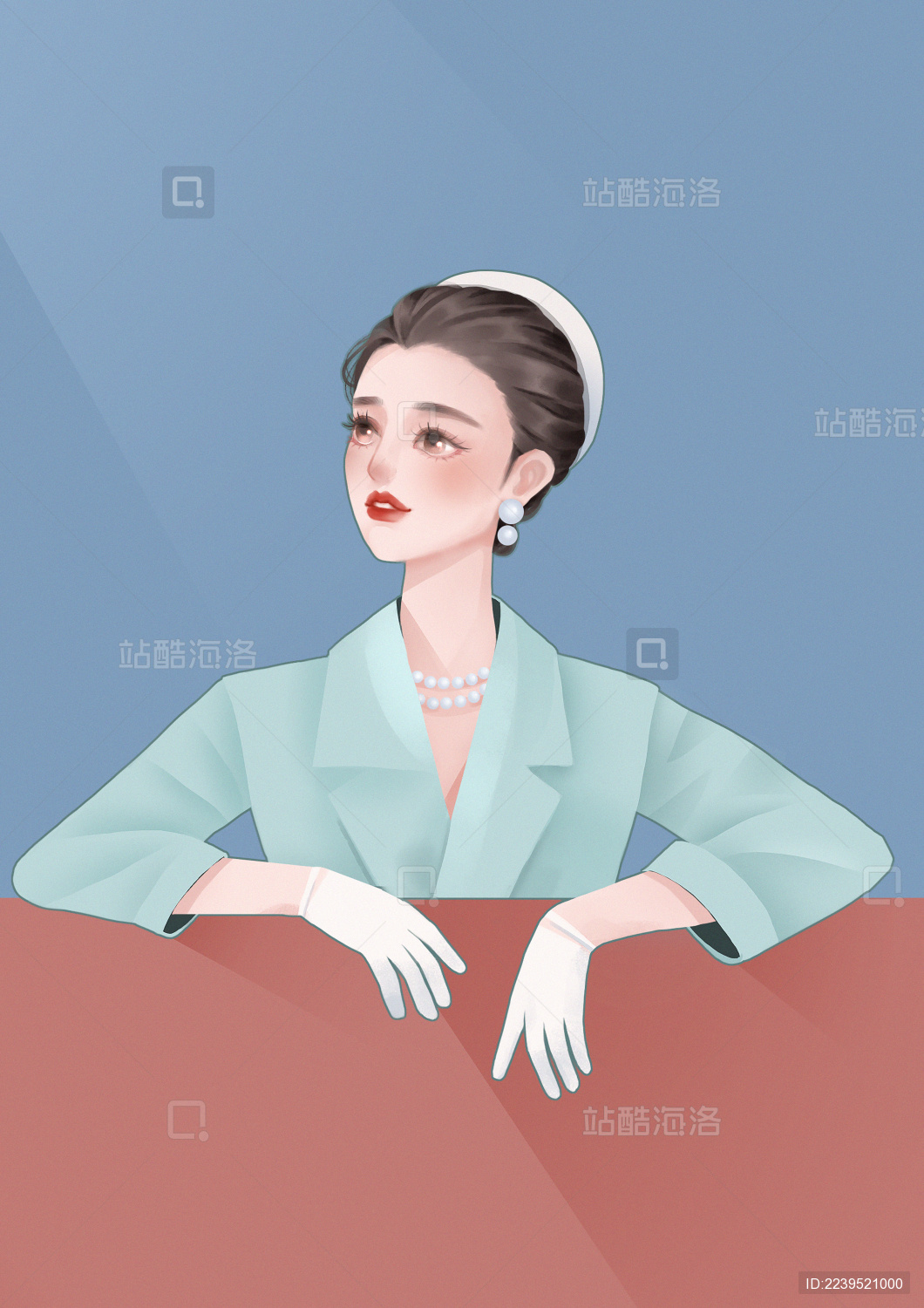 戴帽子的优雅女士