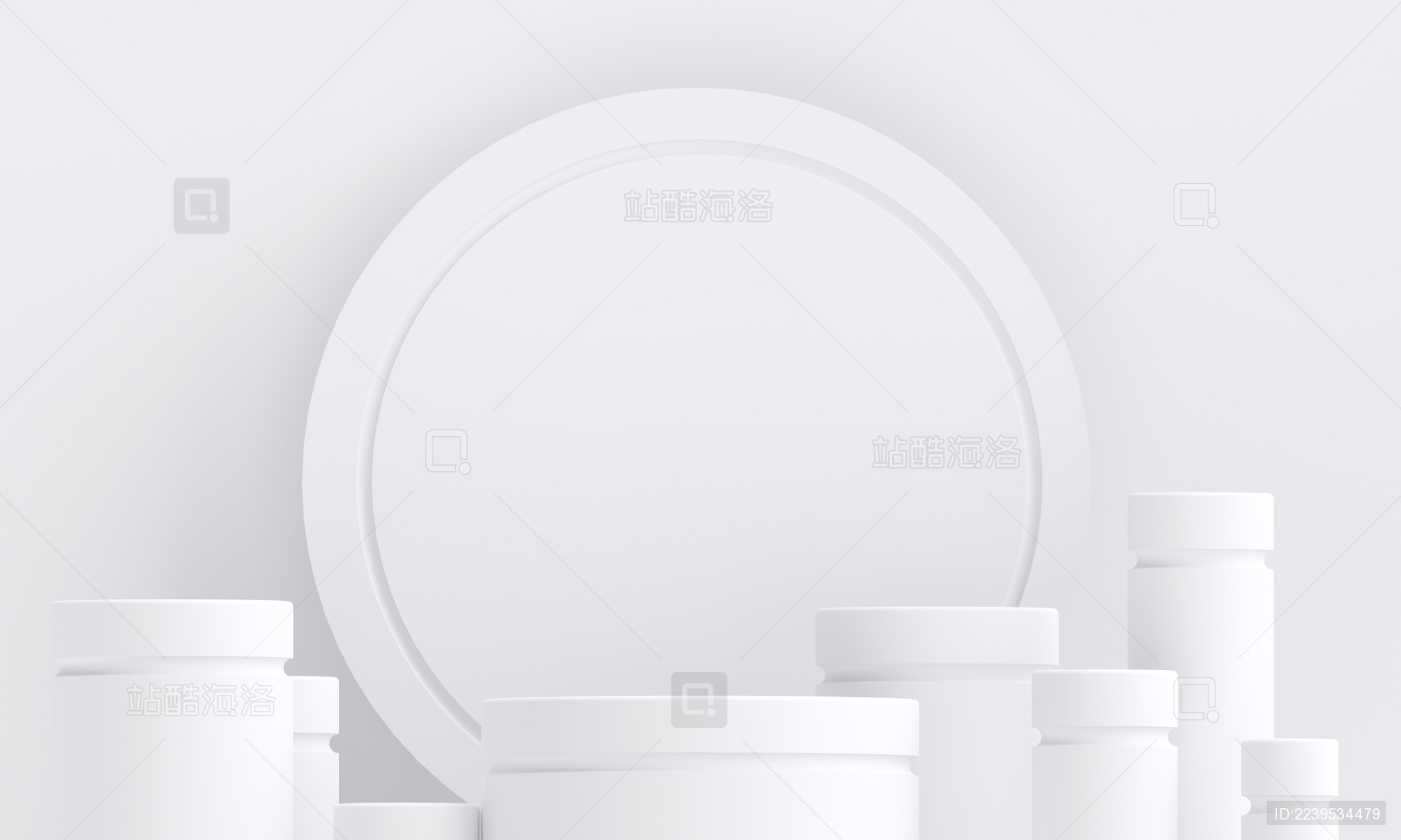 3D渲染几何体展示台背景