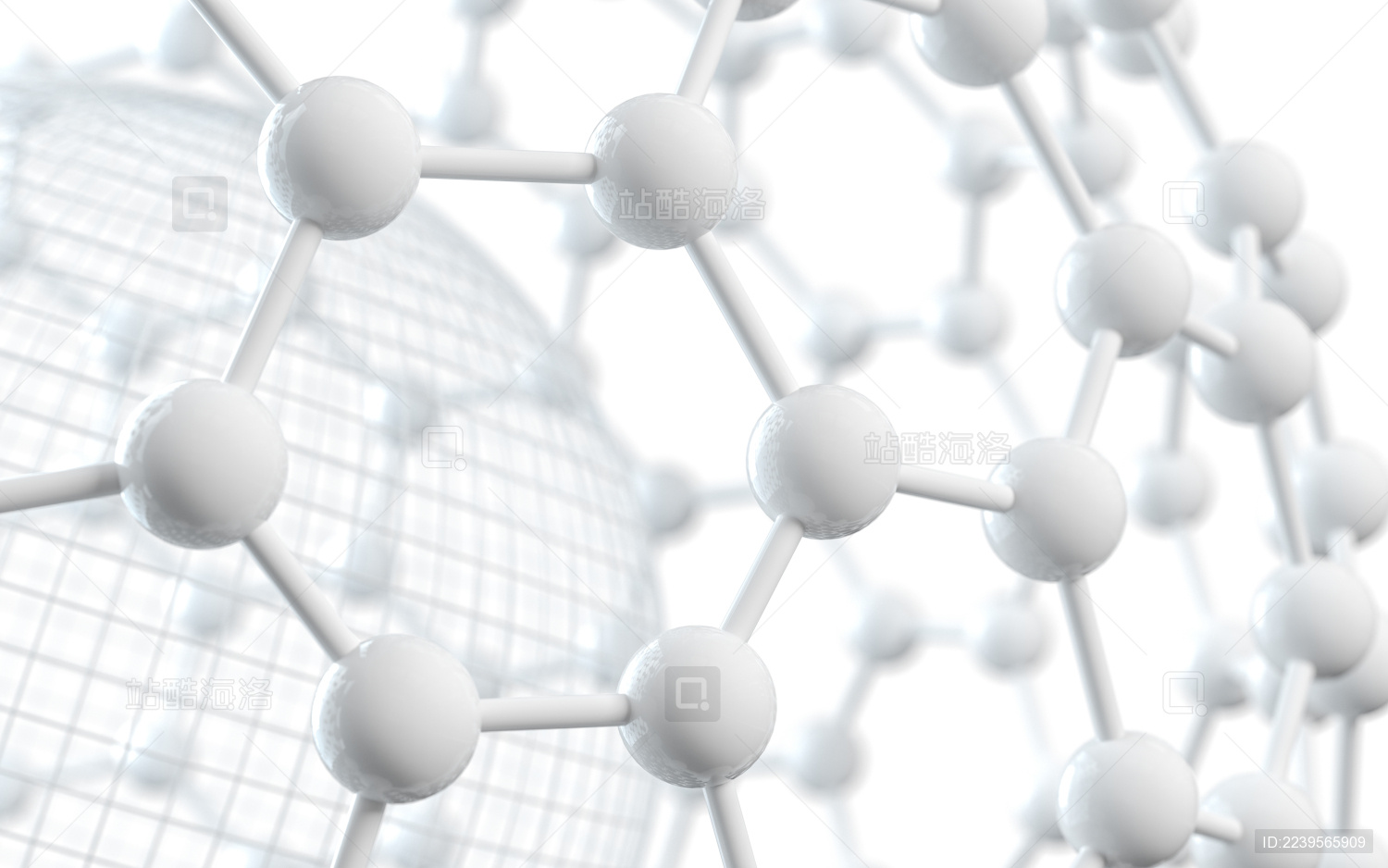 创意化学分子模型 3D渲染