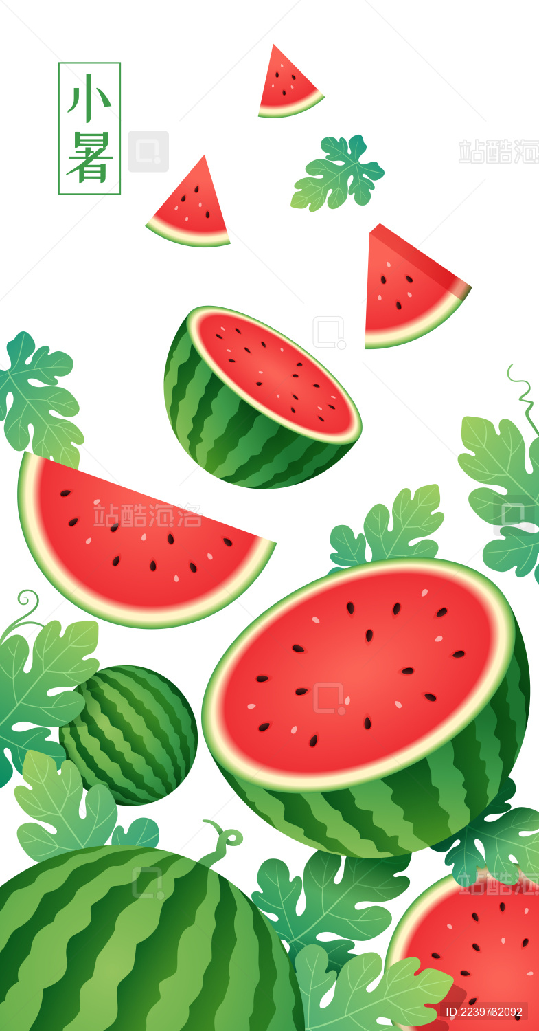 西瓜矢量插画