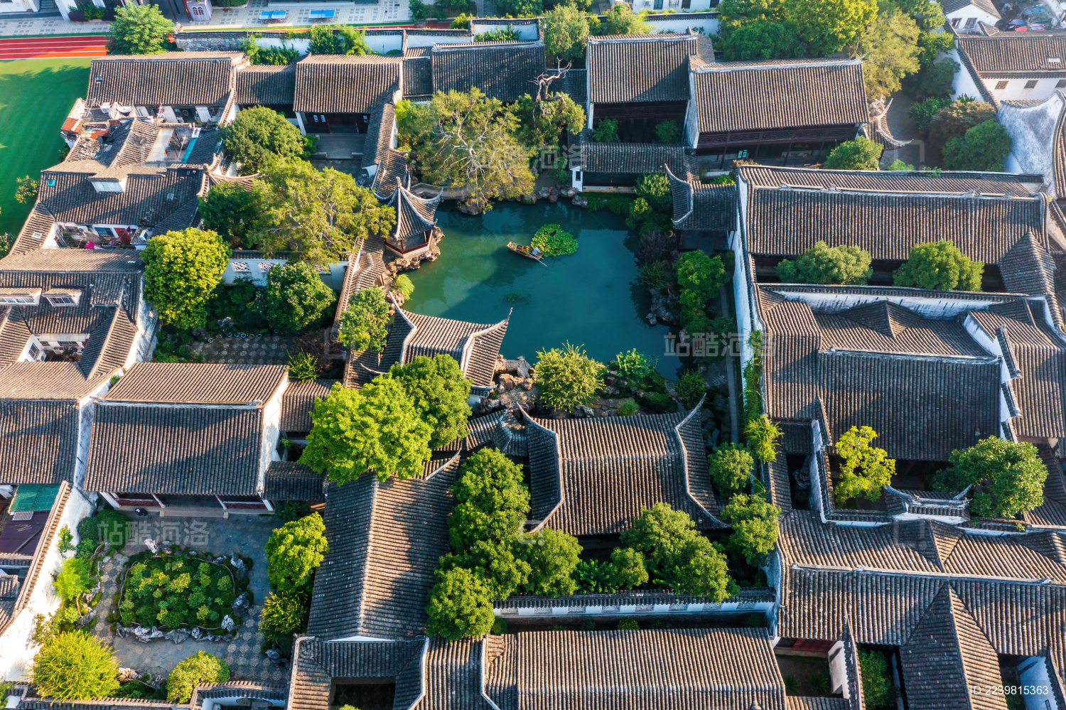 中国江苏苏州园林网师园航拍