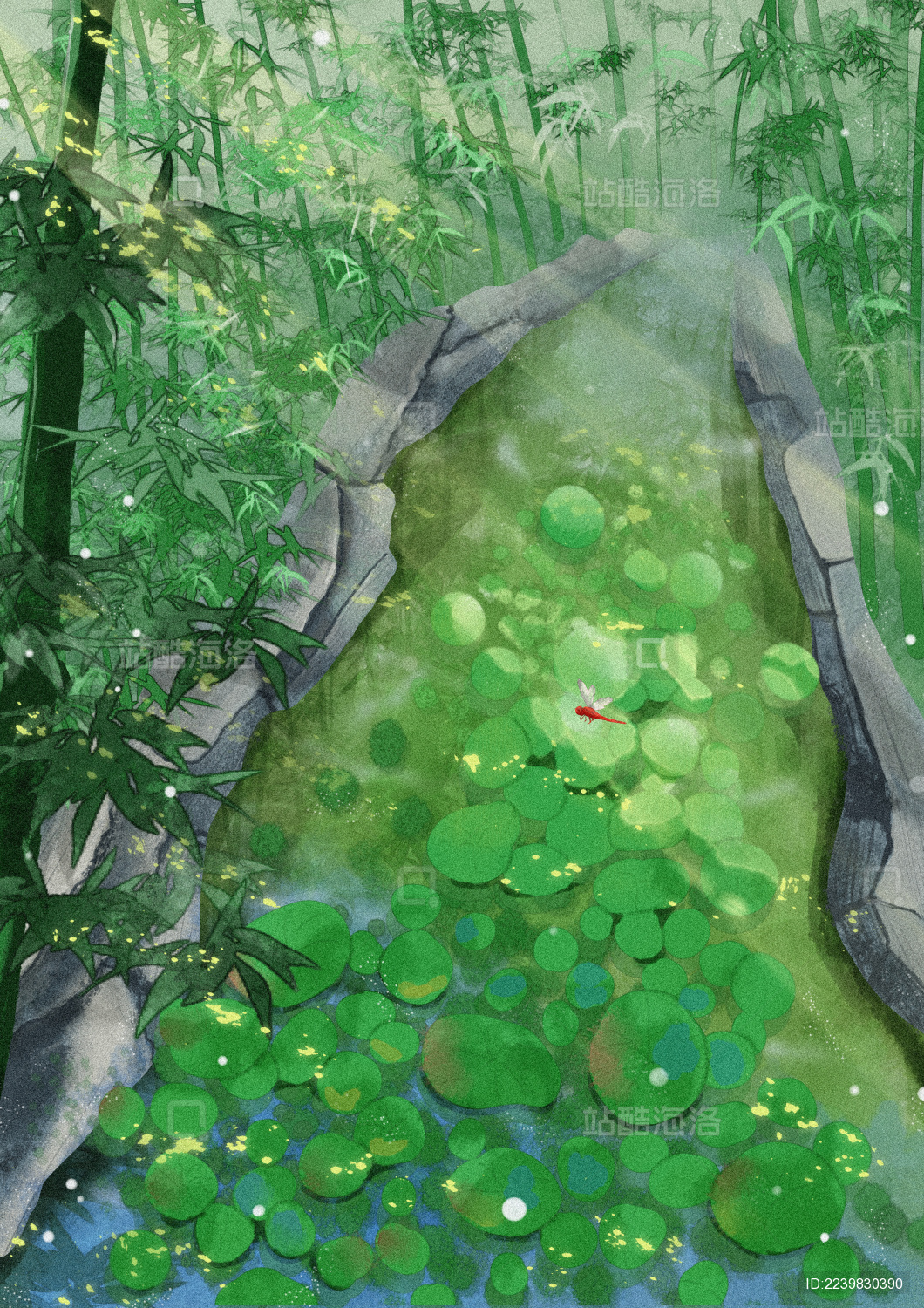 古风夏季清新小景