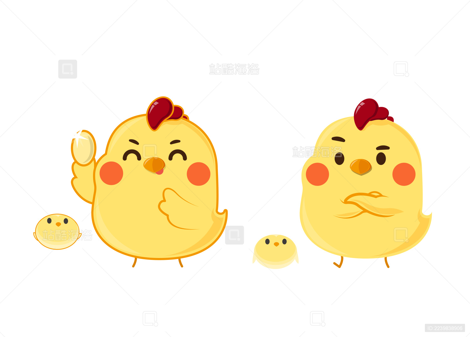 小鸡卡通形象原创矢量