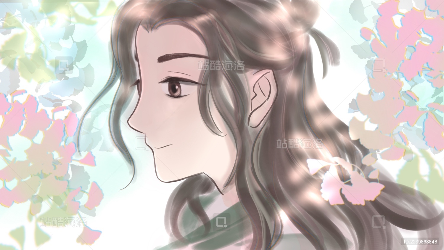 清新古风人物夏季插画