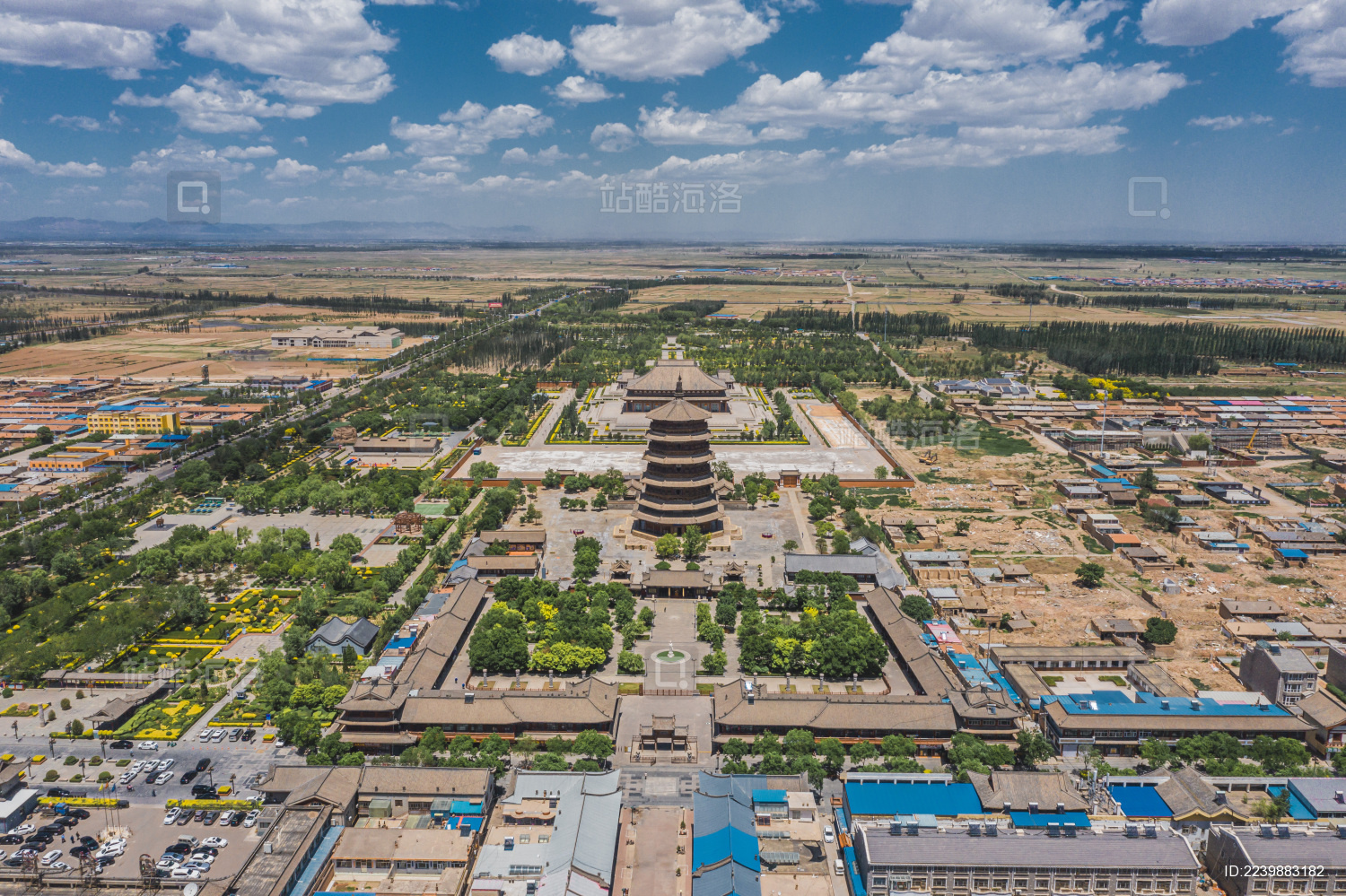 中国山西应县木塔航拍