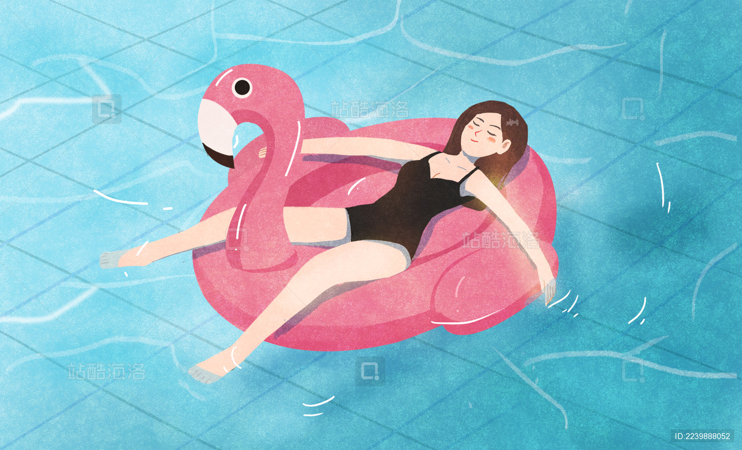 夏天游泳的女孩