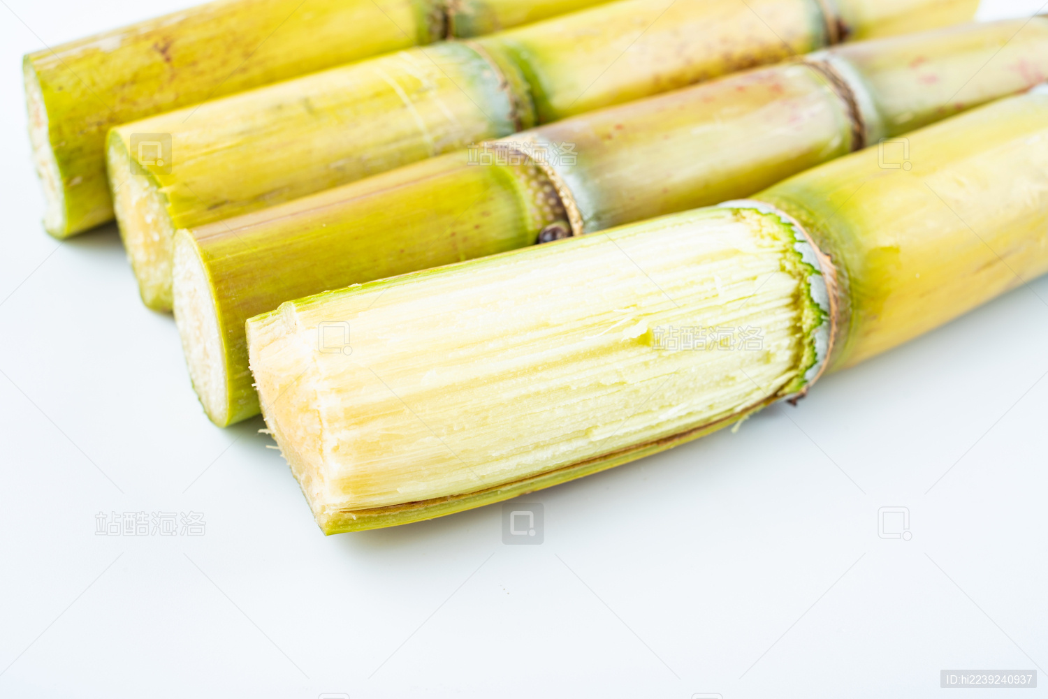 新鲜黄皮甘蔗特写