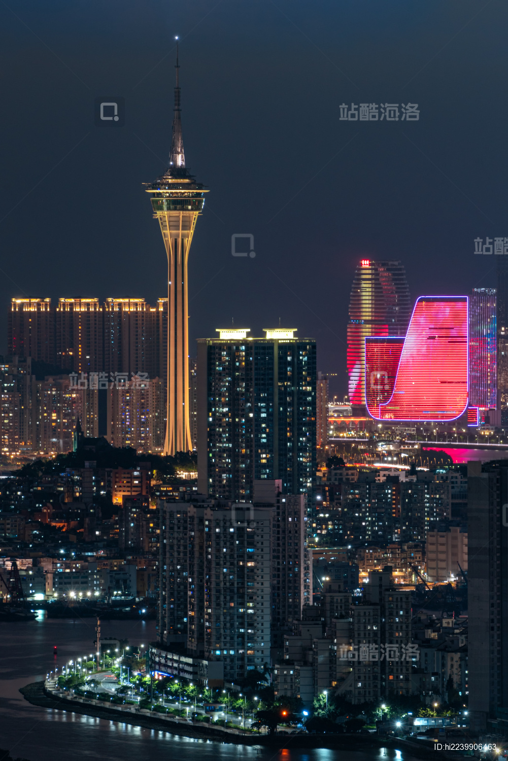 中国澳门旅游塔夜景