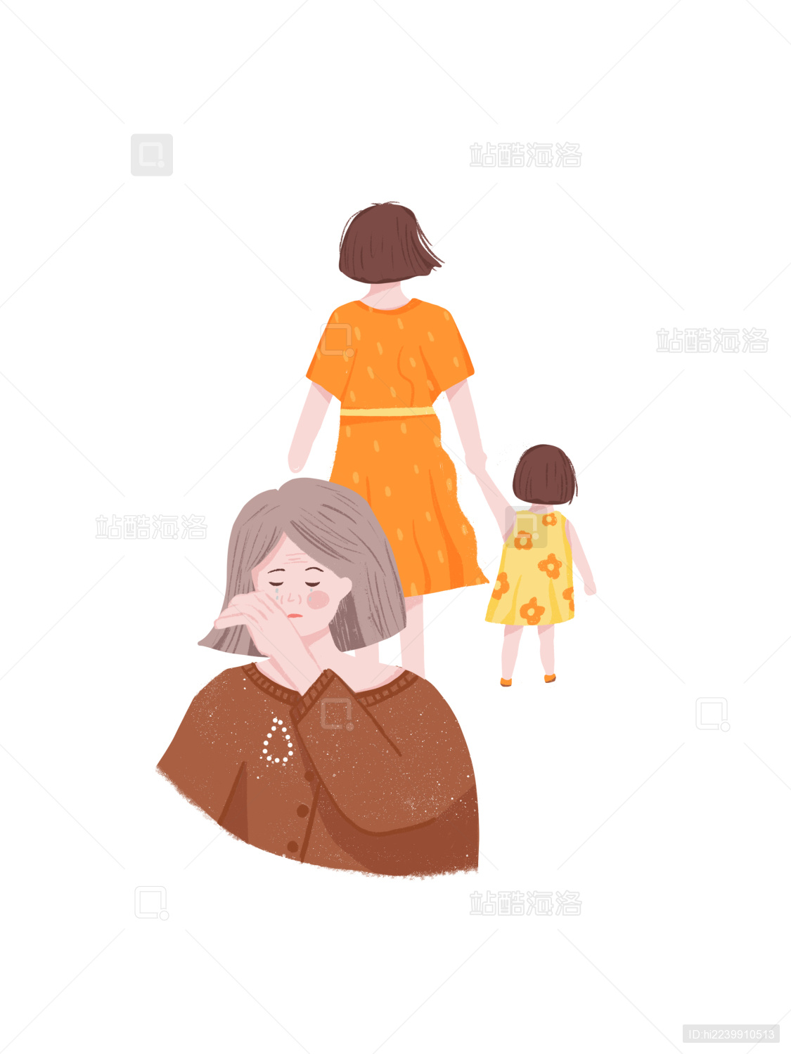  妈妈带着孩子离开时老母亲落泪了