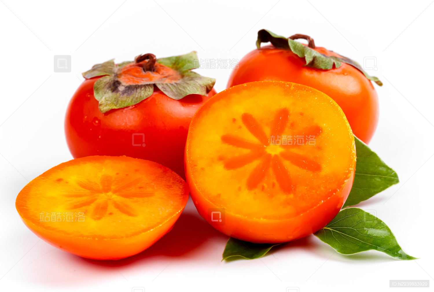 白底上的水晶柿子