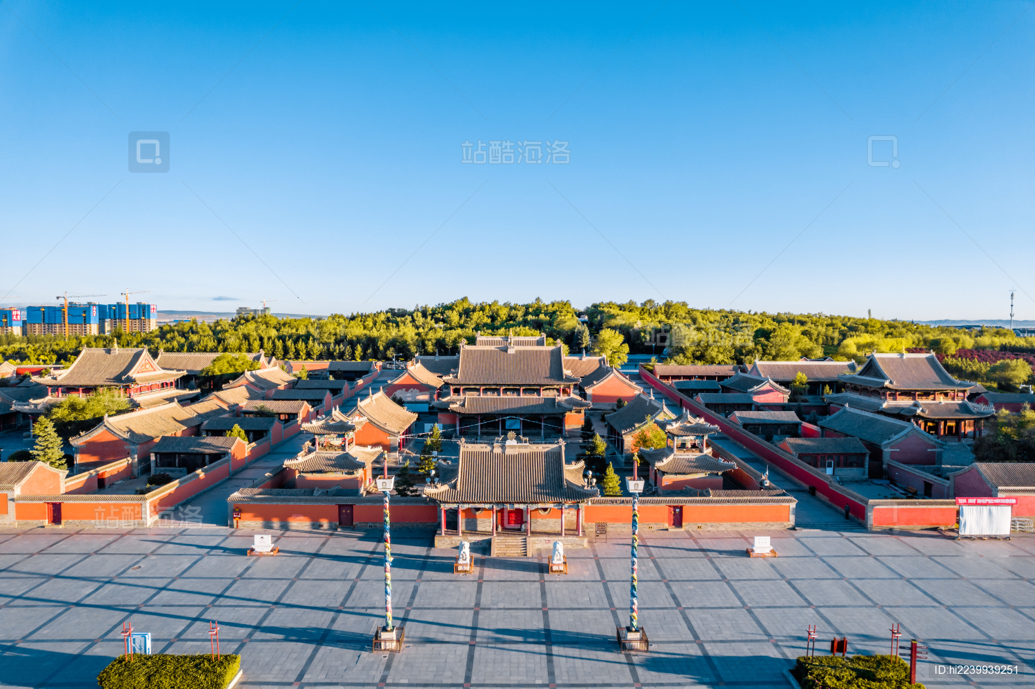 内蒙古锡林郭勒锡林浩特市贝子庙清晨风光航