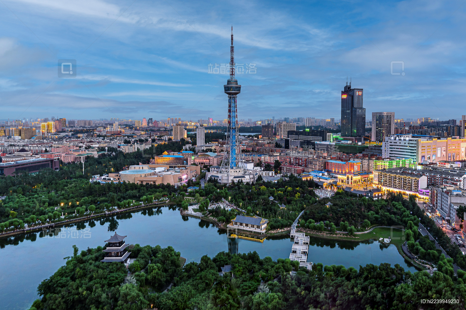 中国长春吉林广播电视塔建筑景观 