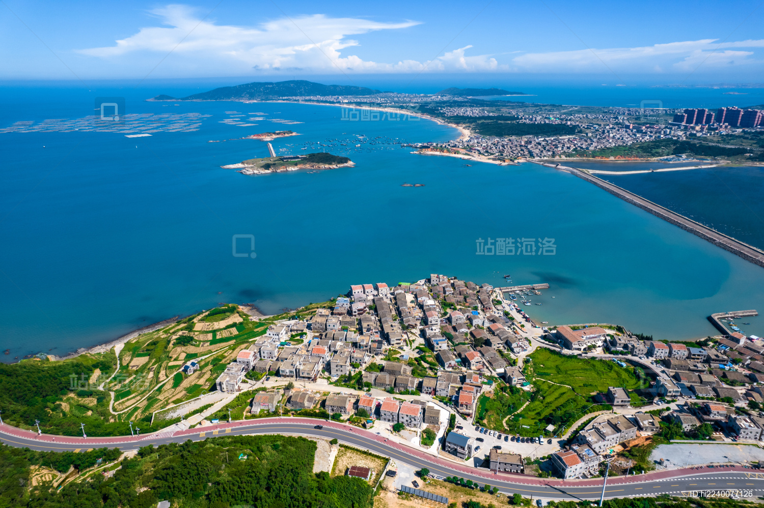 中国福建省平潭县北港村航拍海景