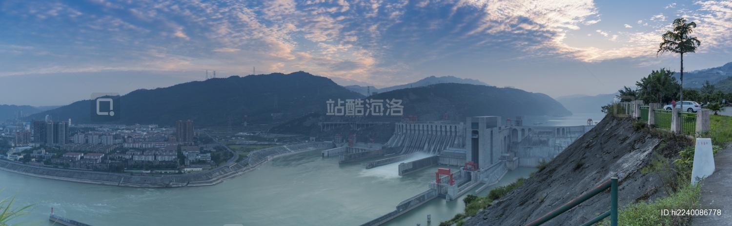 宜宾金沙江向家坝水电站大坝自然景观