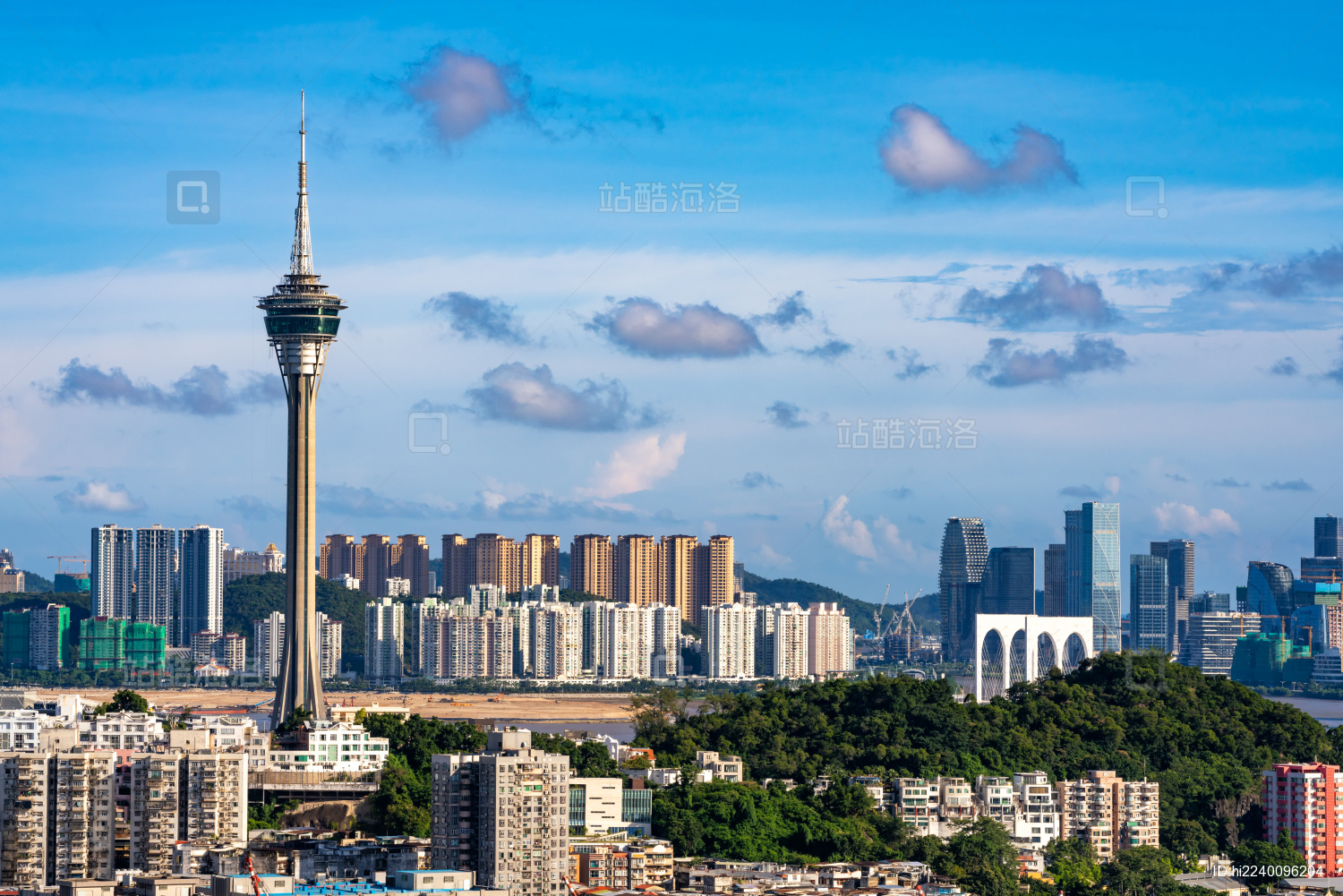 中国澳门塔城市风光白昼