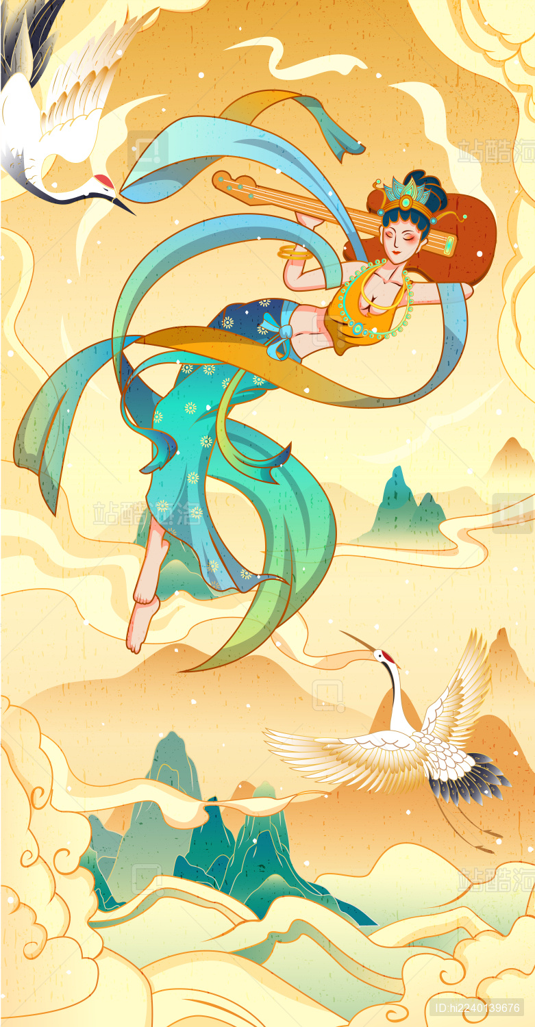 国潮风敦煌飞天仙女