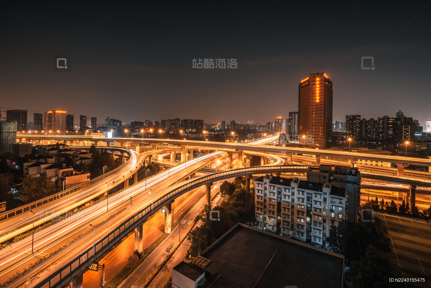 中国杭州德胜立交高架夜景_站酷海洛_正版图片_视频_字体_音乐素材