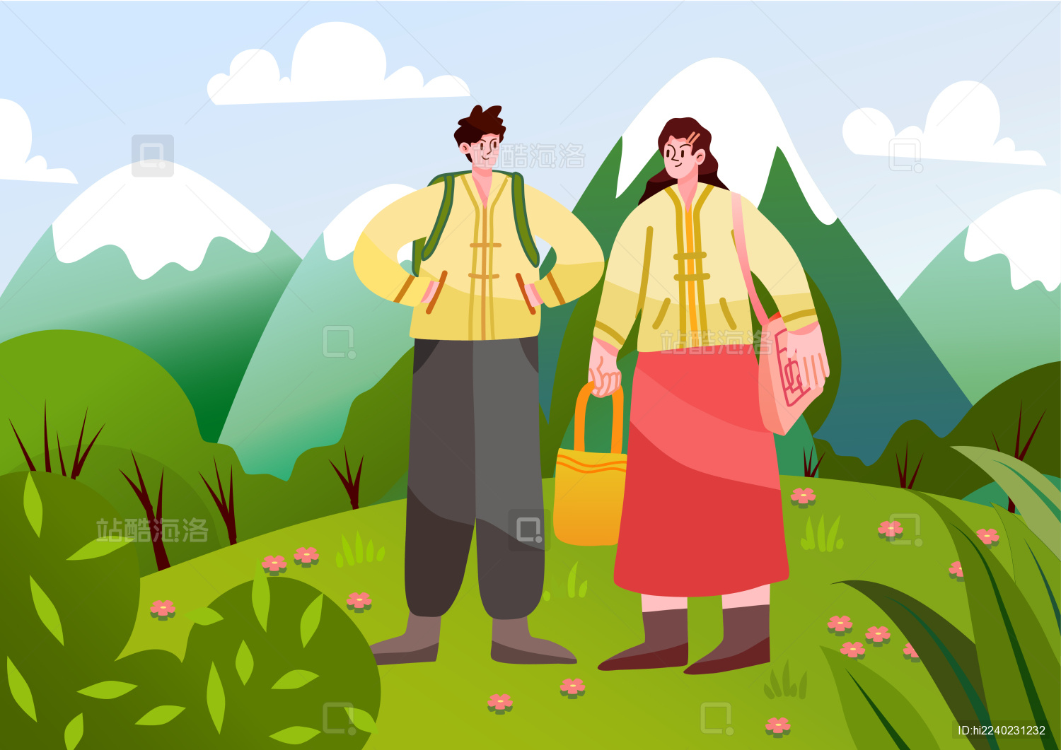 朋友一起去春游踏青