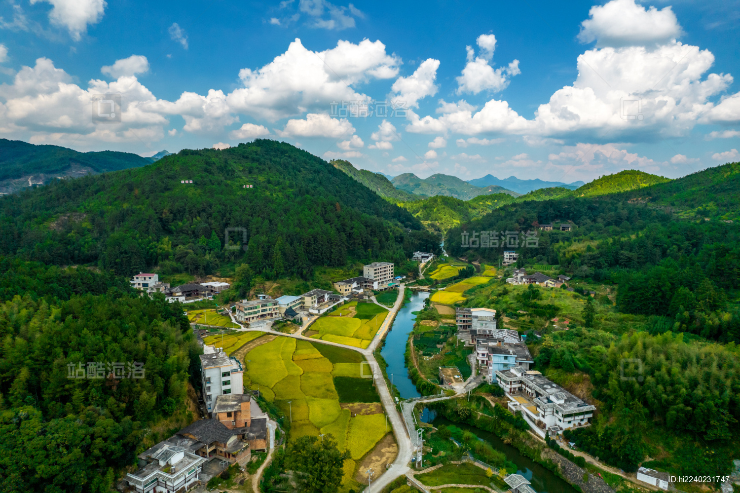 中国福建省永泰县仁和庄航拍风光