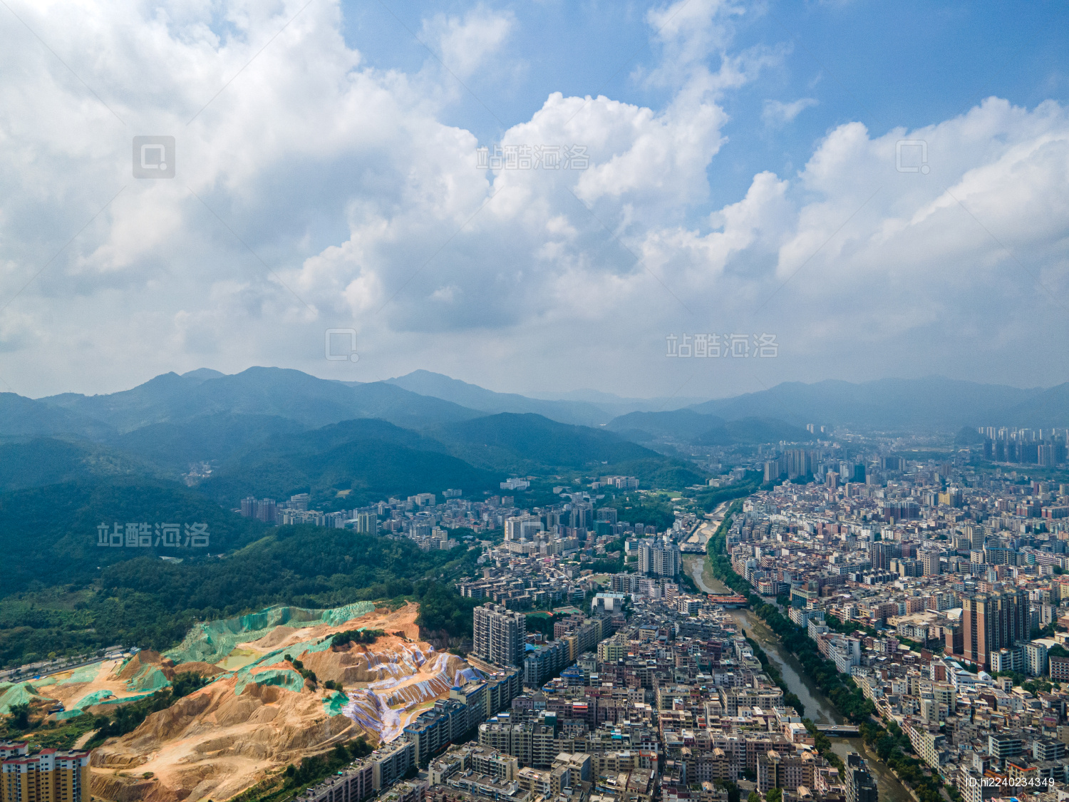 中国广东省云浮市云城区城市天际线