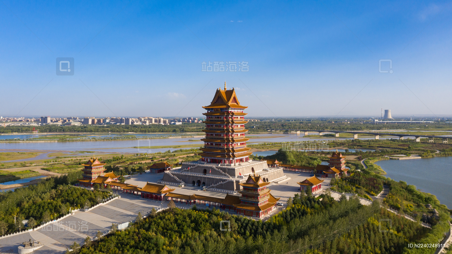 中国甘肃宁夏青铜峡中华黄河楼