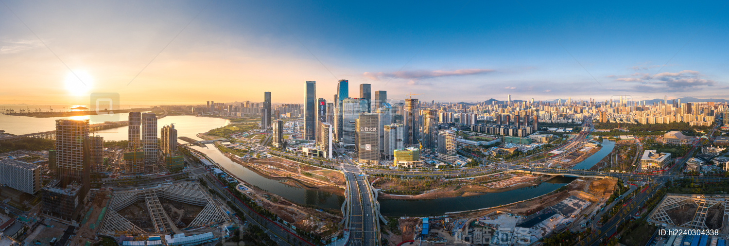 中国深圳市前海自贸区航拍全景图 