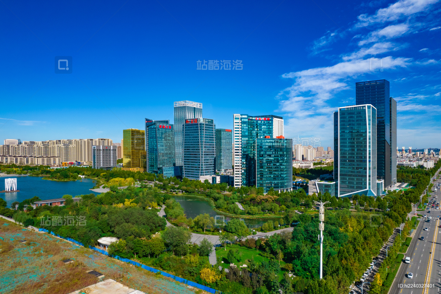 淄博市张店区CBD鸟瞰