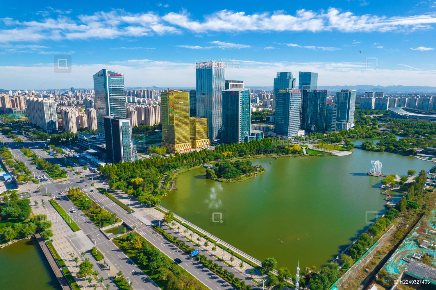 淄博市张店区CBD鸟瞰