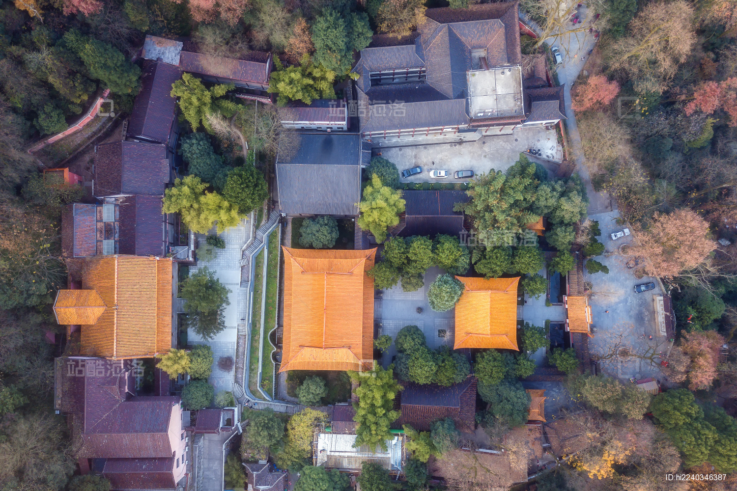 中国湖南长沙岳麓山古麓山寺府视图