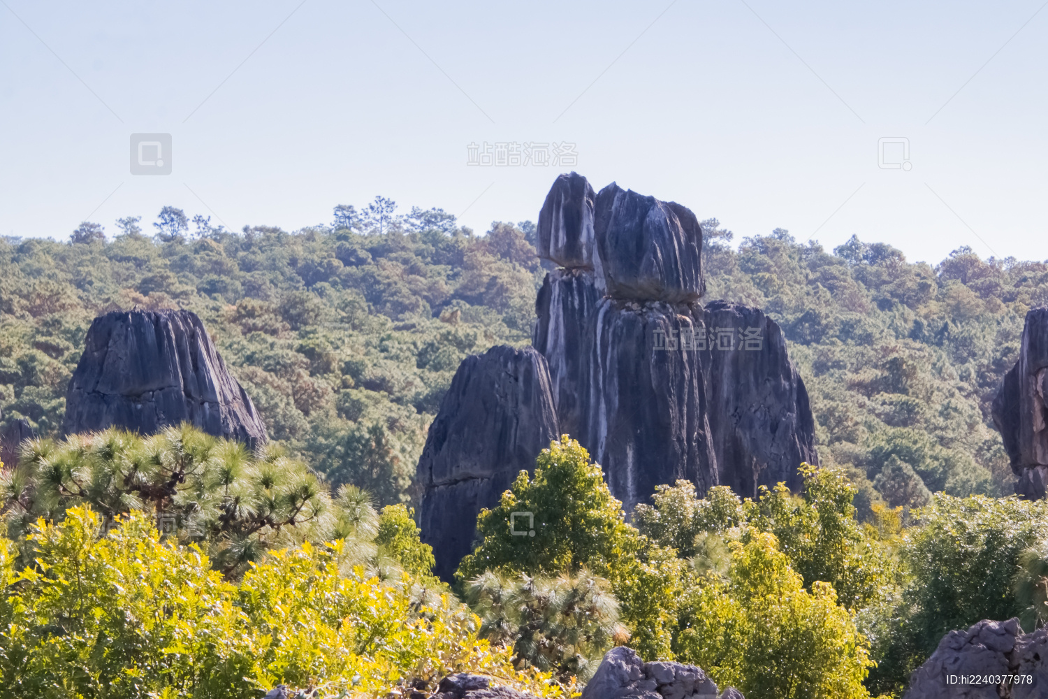 云南省昆明市石林公园步哨山景区岩石自然景