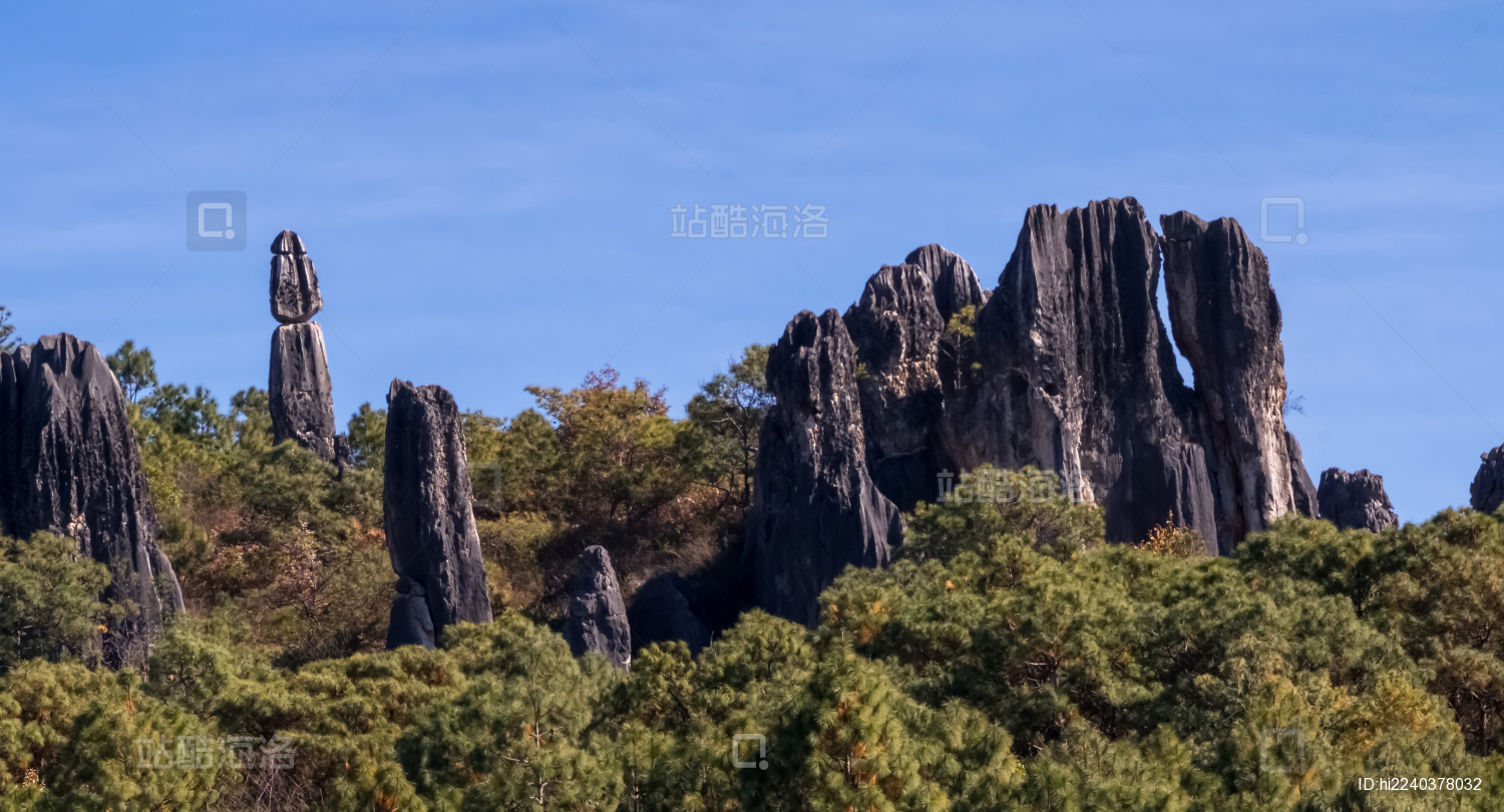 云南省昆明市石林公园步哨山景区岩石自然景
