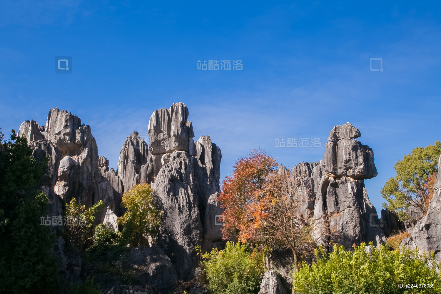 云南省昆明市石林公园步哨山景区岩石自然景