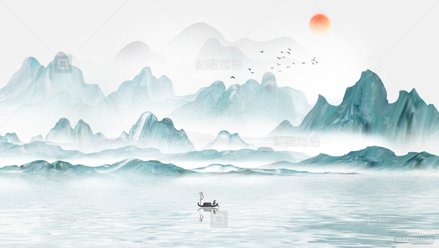 意境抽象山水画背景