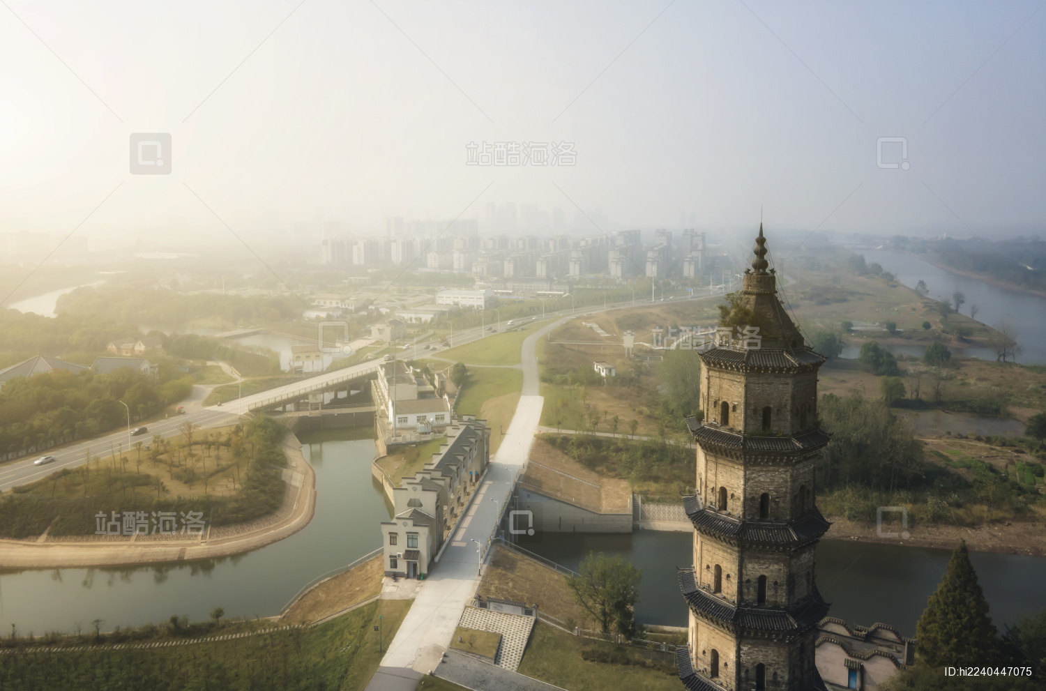 航拍安徽池州历史古建筑