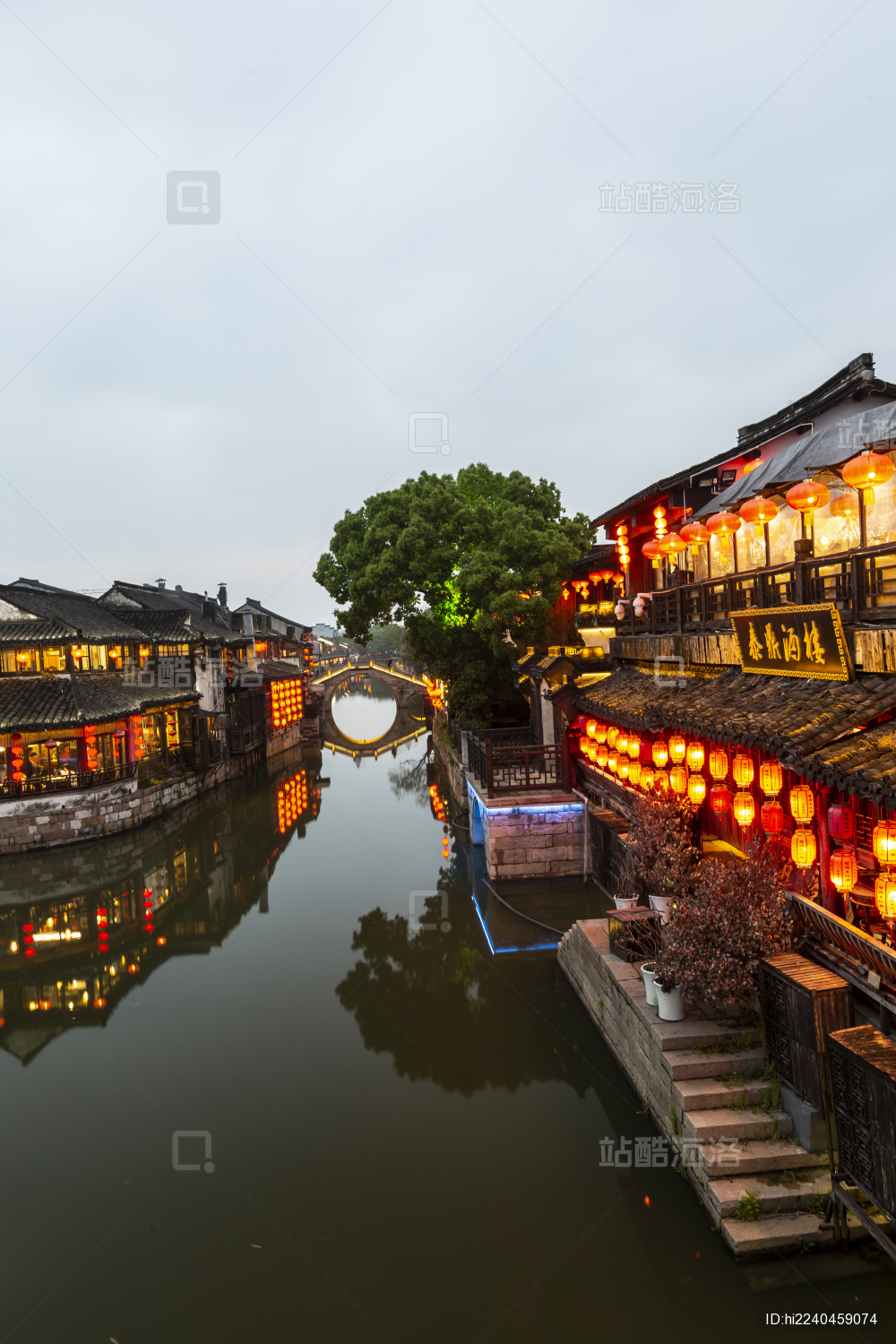 浙江嘉兴西塘古镇夜景
